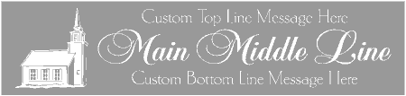 Formal Style Custom 3-Line Church Building Banner