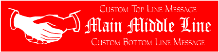 Classic Custom 3-Line Joined Hands Banner