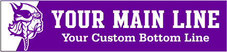 School Mascot Viking Custom 2-Line Banner