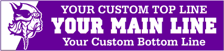 School Mascot Viking Custom 3-Line Banner