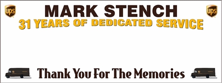 UPS - RETIREMENT 3 X 8 BANNER WITH SPACE FOR SIGNING